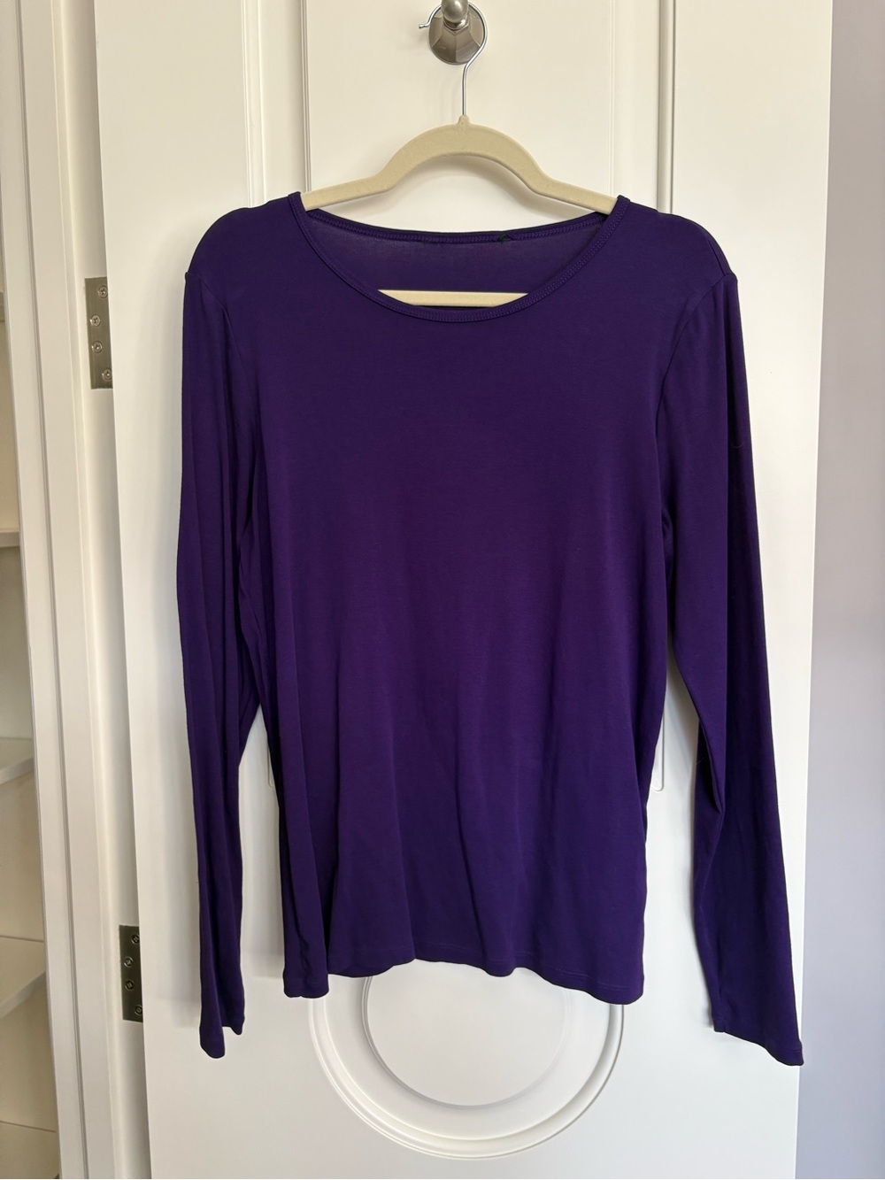 Women's Long-Sleeve Crew Neck Top - Purple